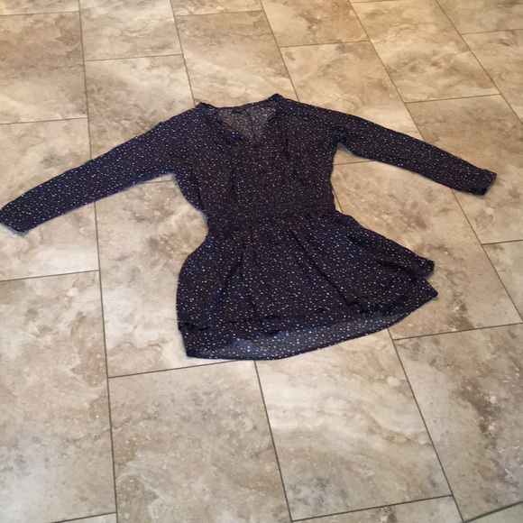 RAILS brand navy print elasticized waist button front fit flare long mini dres… - Picture 8 of 8